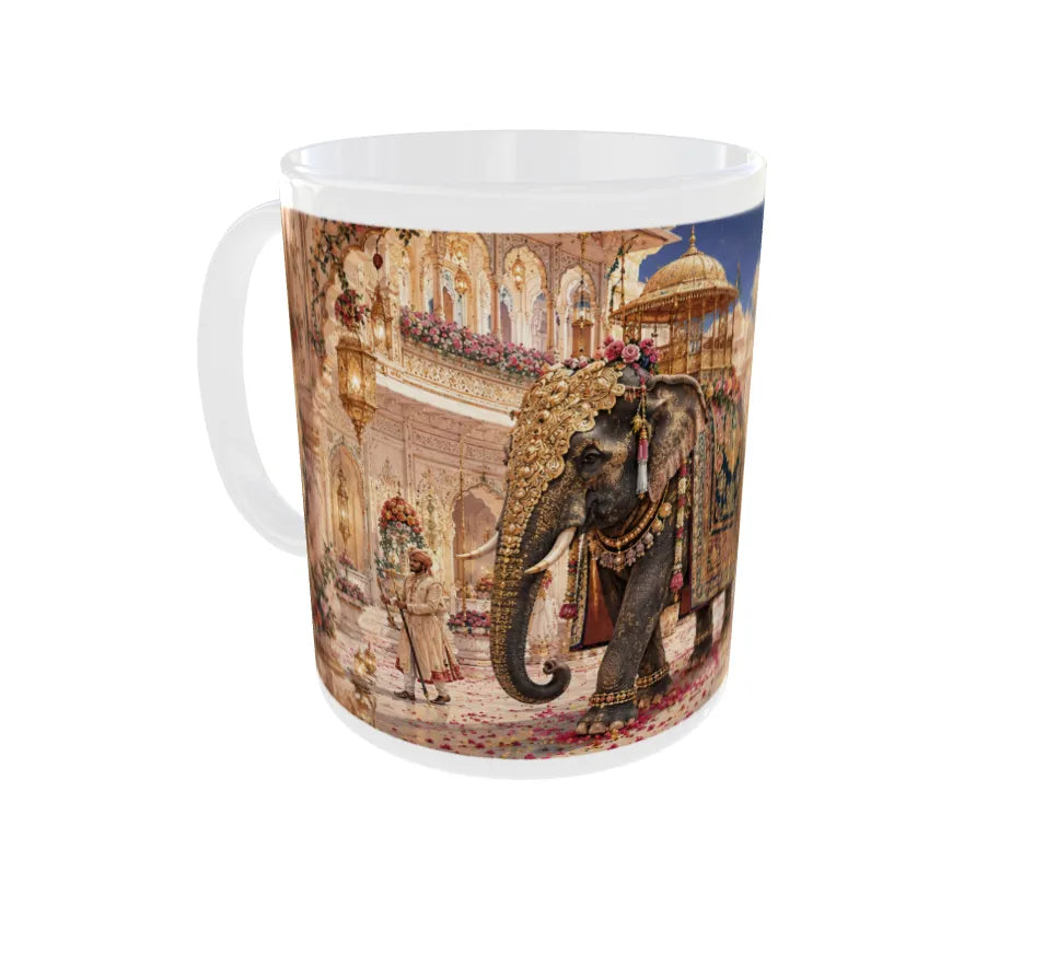 Royal Elephant Palace Procession Ceramic Mug