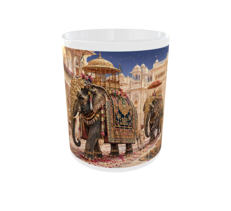 Royal Elephant Palace Procession Ceramic Mug