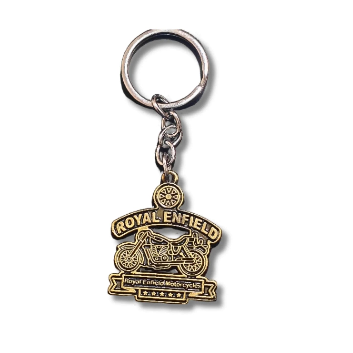 Royal Enfield Motorcycle Metal Keychain – Classic Bike Emblem Keyring
