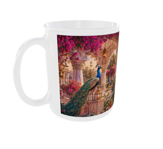Royal Peacock Palace Garden Ceramic Mug