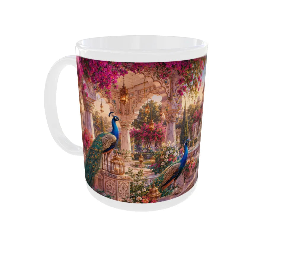 Royal Peacock Palace Garden Ceramic Mug