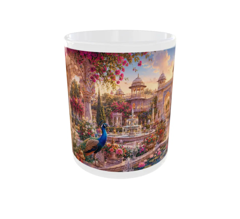 Royal Peacock Palace Garden Ceramic Mug