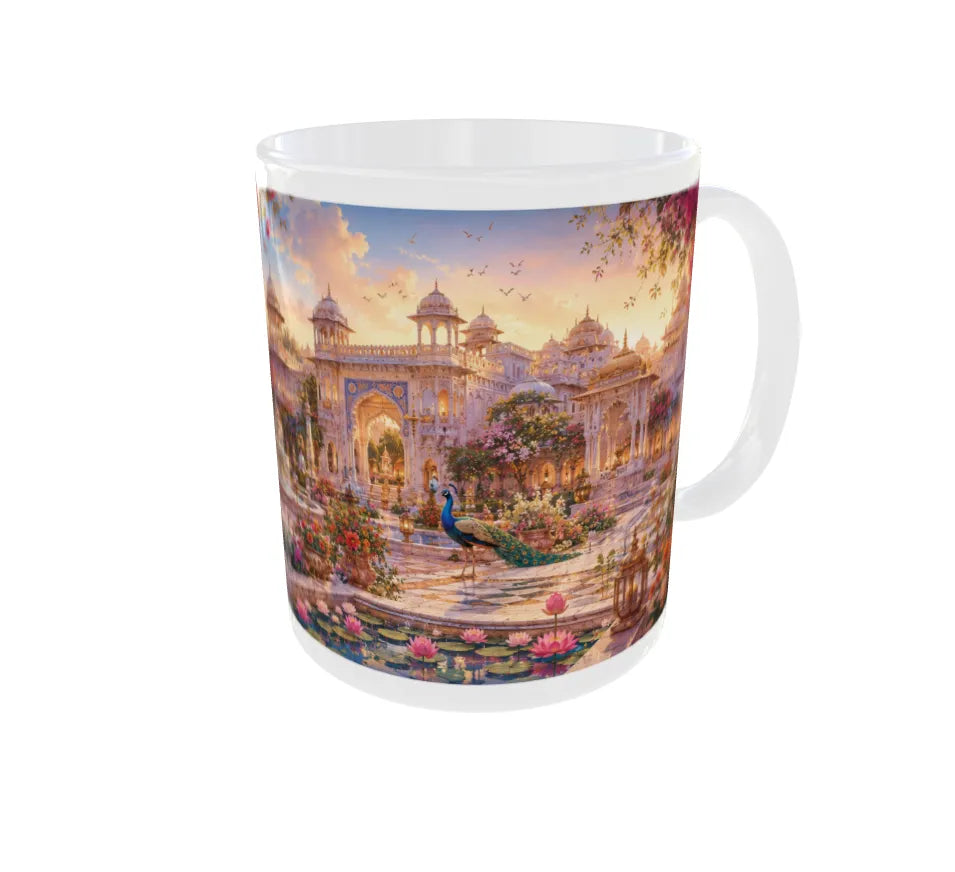 Royal Peacock Palace Garden Ceramic Mug