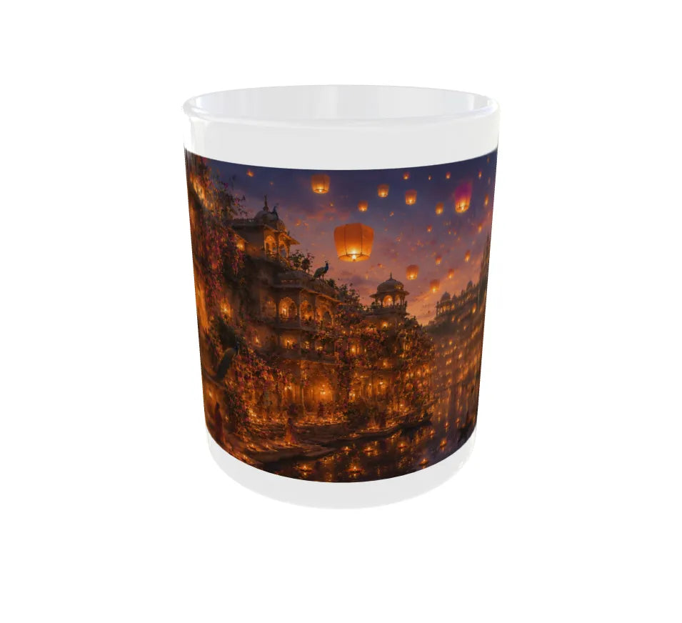 Royal Rajasthani Lantern Festival Ceramic Mug