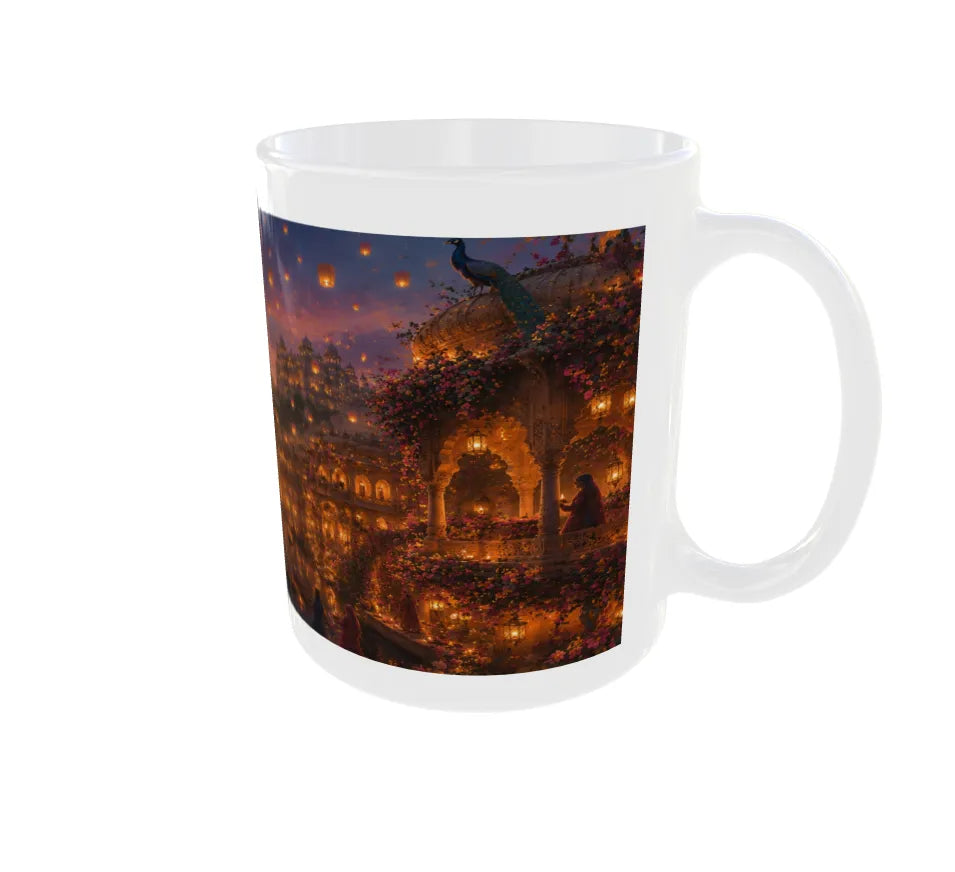 Royal Rajasthani Lantern Festival Ceramic Mug