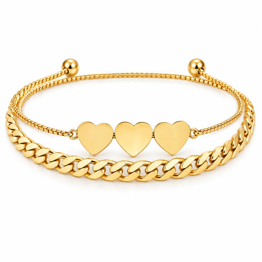 Saadhya Artis Gold-Tone Crystal Link Bracelet for Women – Elegant Designer Bracelet