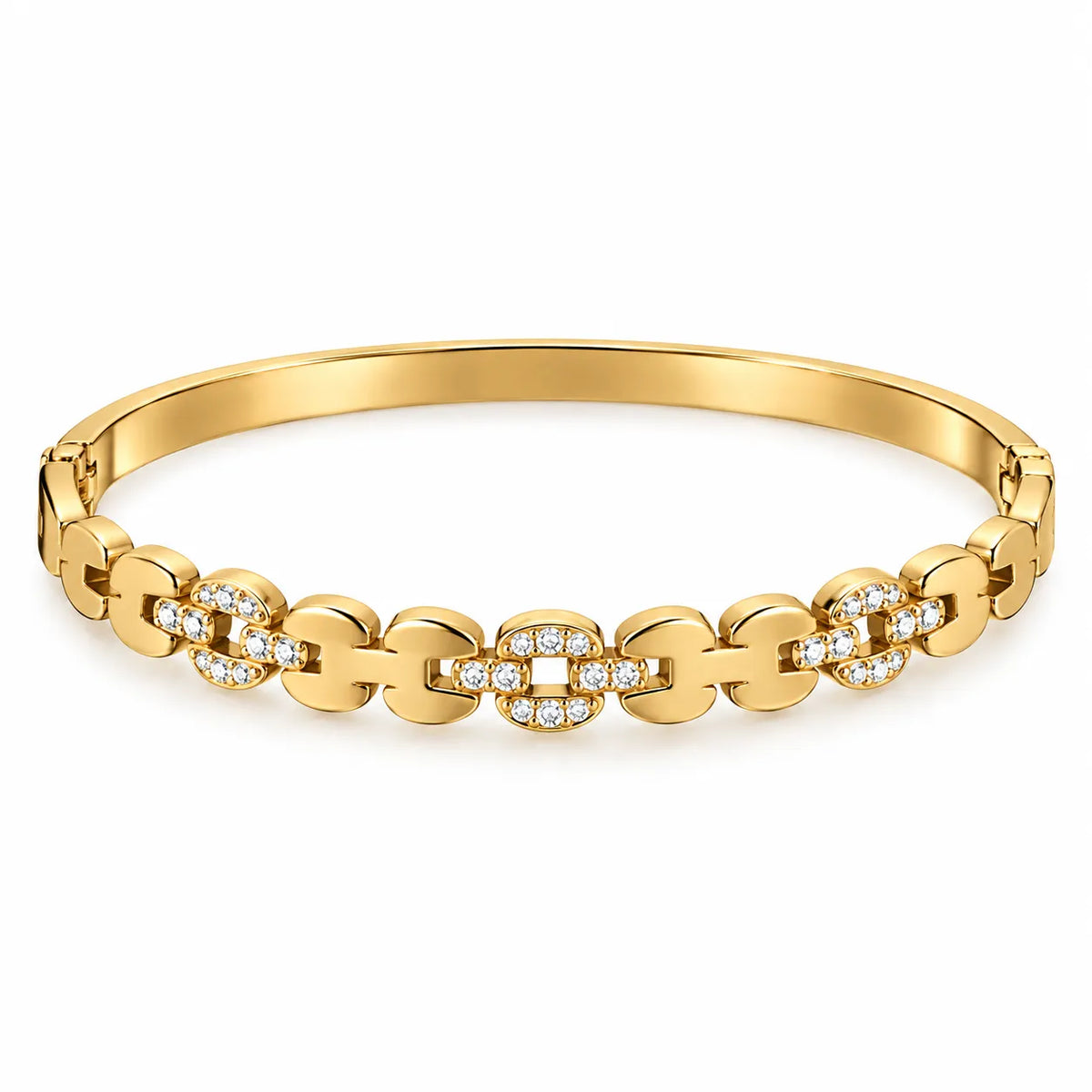 Saadhya Artis Gold-Tone Floral Crystal Bracelet for Women – Elegant Flower Link Fashion Bracelet