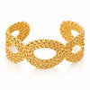 Saadhya Artis Gold-Tone Woven Chain-Link Cuff Bracelet for Women – 6 cm Diameter