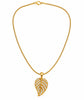 Saadhya Artis Golden Leaf Crystal Pendant Necklace for Women