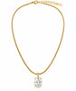 Saadhya Artis Golden Oval Crystal Pendant Necklace for Women & Girls
