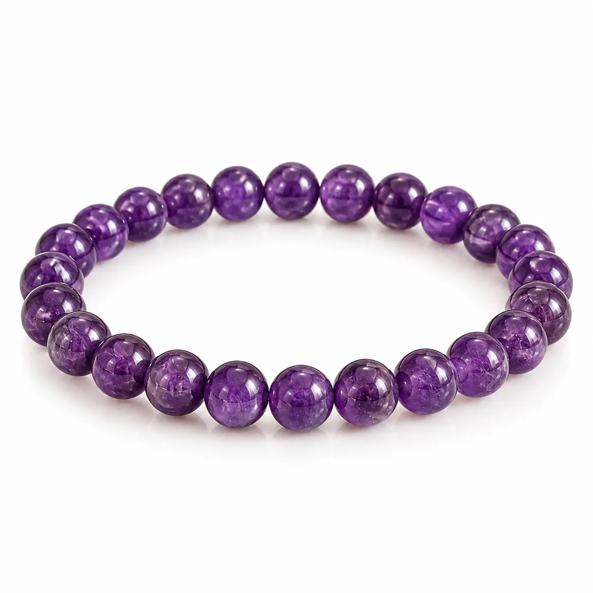 Saadhya Artis Natural Amethyst Bead Bracelet for Women & Girls – Purple Crystal Stone Bracelet