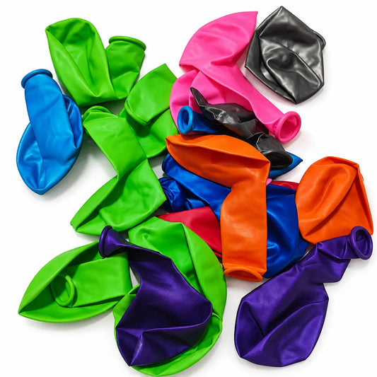 Saadhya Decor 20 Pc Assorted Latex Balloons – 9 Inch | Green, Blue, Pink, Orange, Purple, Red & Grey