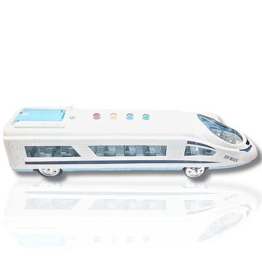 360° Musical Bullet Train Toy with Flashing Lights & Sound | Friction Powered High Speed Train for Kids