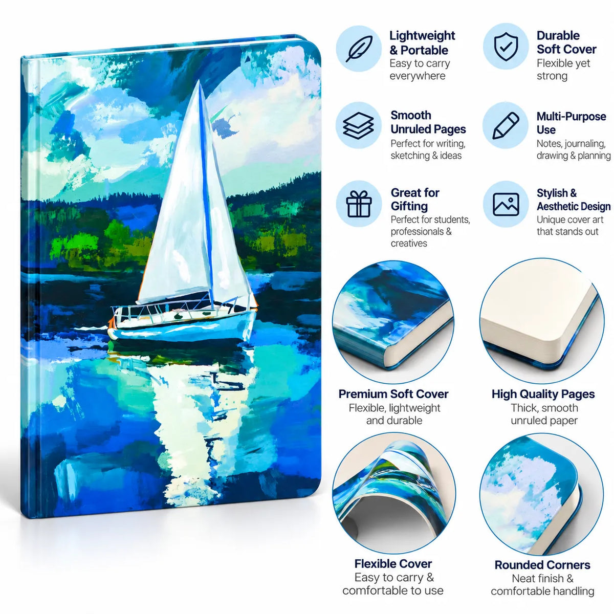 Sailboat Design B6 Softbound Notebook