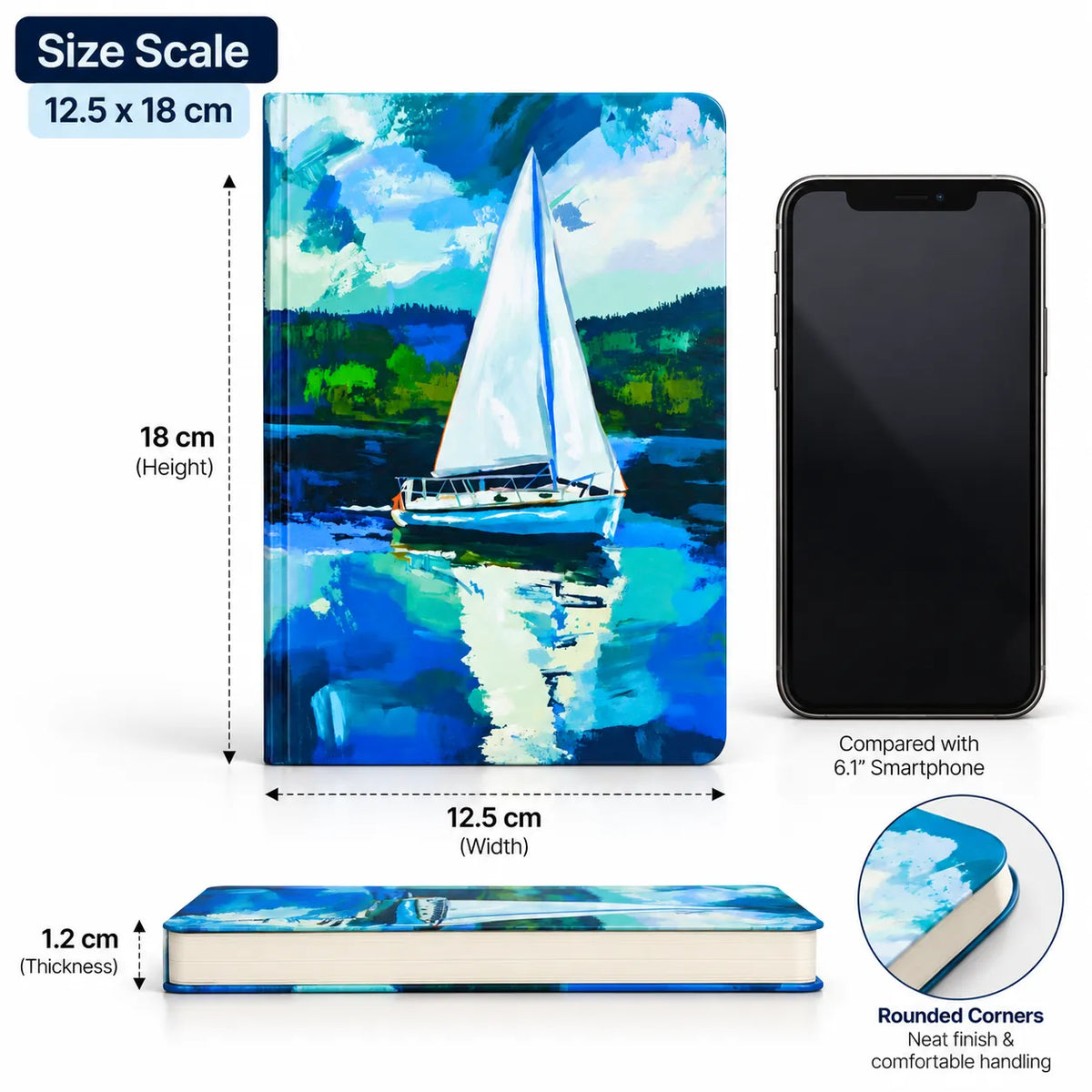 Sailboat Design B6 Softbound Notebook