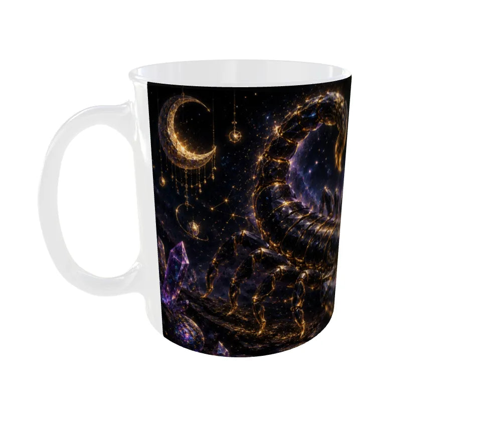 Scorpio Zodiac Ceramic Coffee Mug – Celestial Scorpion Astrology Mug | 325 ml Premium Printed Mug | Zodiac Gift for Scorpio Men & Women