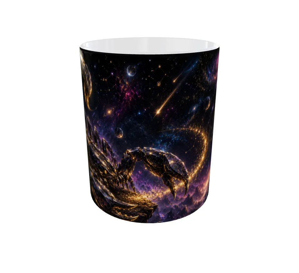 Scorpio Zodiac Ceramic Coffee Mug – Celestial Scorpion Astrology Mug | 325 ml Premium Printed Mug | Zodiac Gift for Scorpio Men & Women