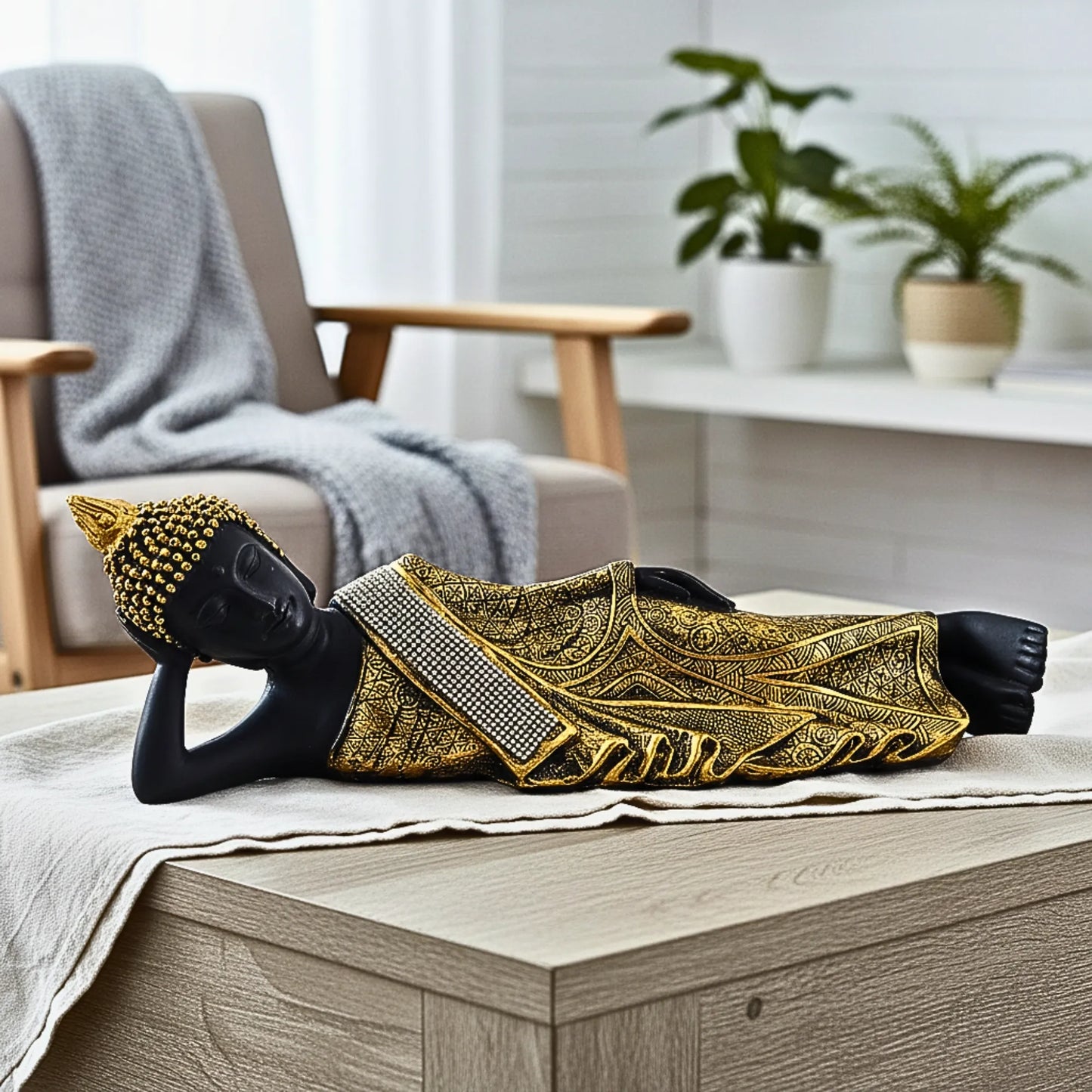 Reclining Buddha Statue for Home Decor | Premium Decorative Masterpiece for Living Room, Office & Spiritual Gifting