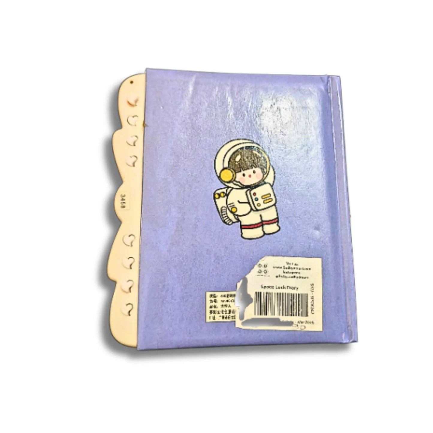 Space Astronaut Lock Diary 12 × 15 cm with Key