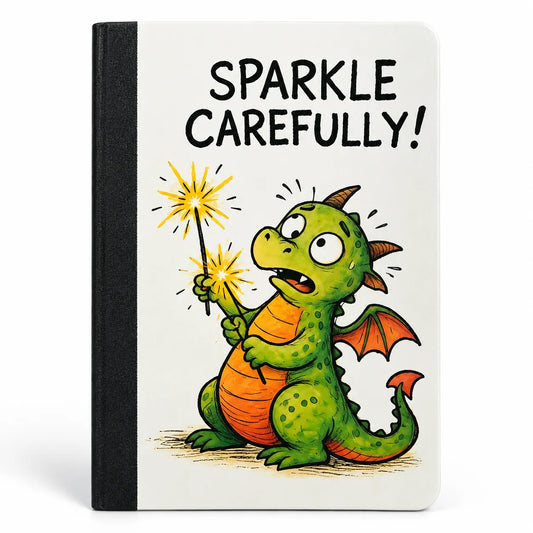 Sparkle Carefully! Dragon Notebook – B6 Soft Cover Ruled Notebook, 192 Pages