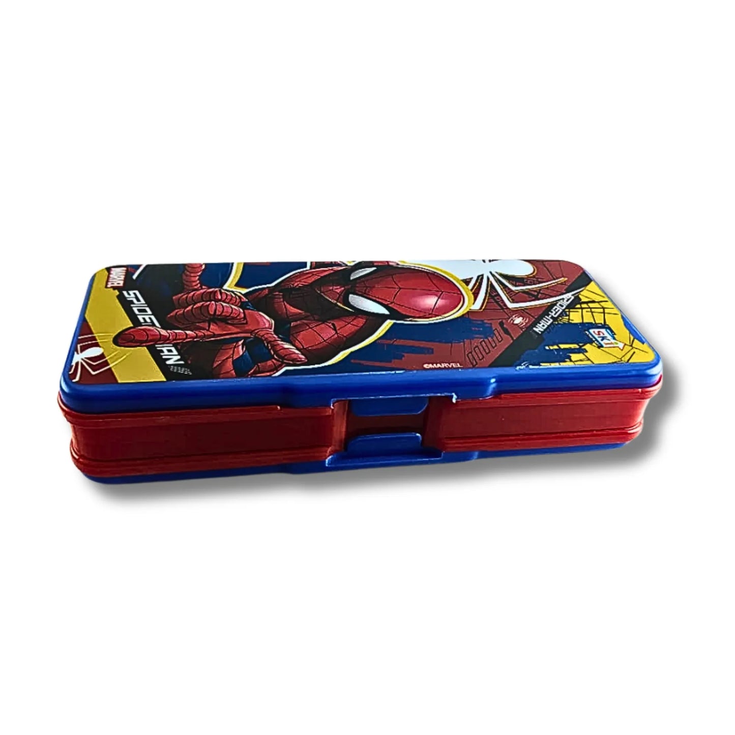 Spider-Man Pencil Box with Built-in Sharpener & Timetable Card | Marvel Superhero School Pencil Case for Kids | Multi-Compartment Stationery Organizer Box