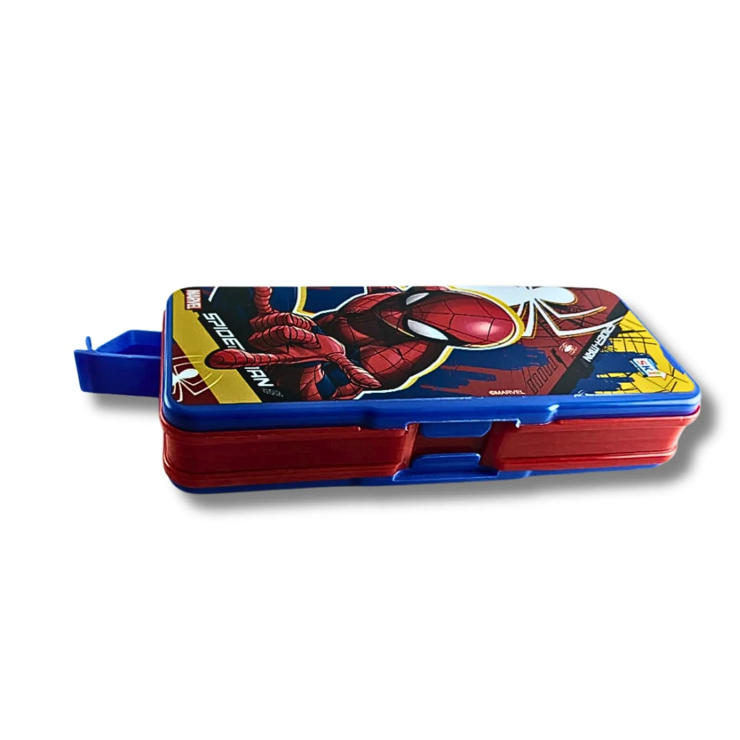 Spider-Man Pencil Box with Built-in Sharpener & Timetable Card | Marvel Superhero School Pencil Case for Kids | Multi-Compartment Stationery Organizer Box