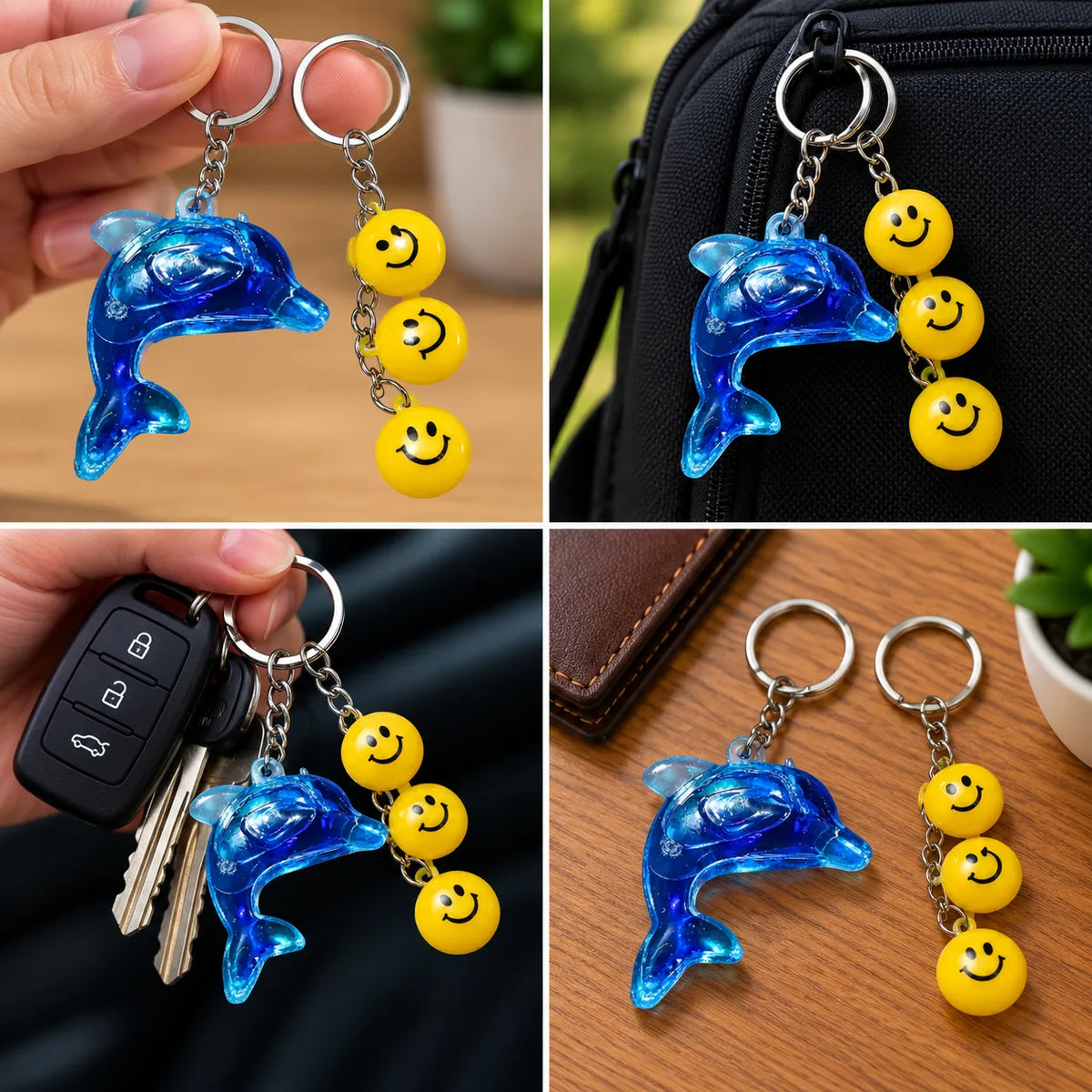 SplashJoy Dolphin & Smiley Keychain Collection