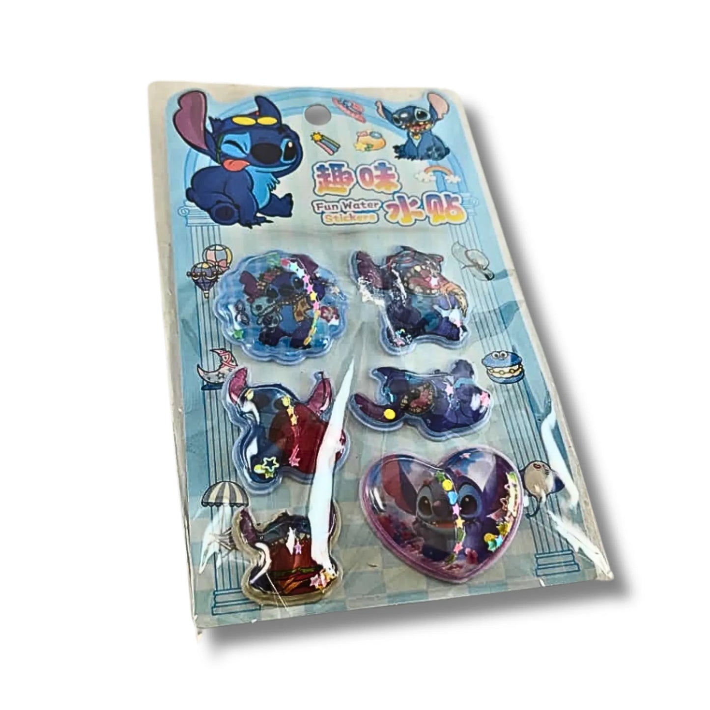 Stitch Puffy Water Stickers Set for Kids | 3D Cartoon Bubble Stickers with Coloring Doodle Kit | Cute DIY Decorative Stickers for Girls & Boys | Assorted Stitch Theme Pack