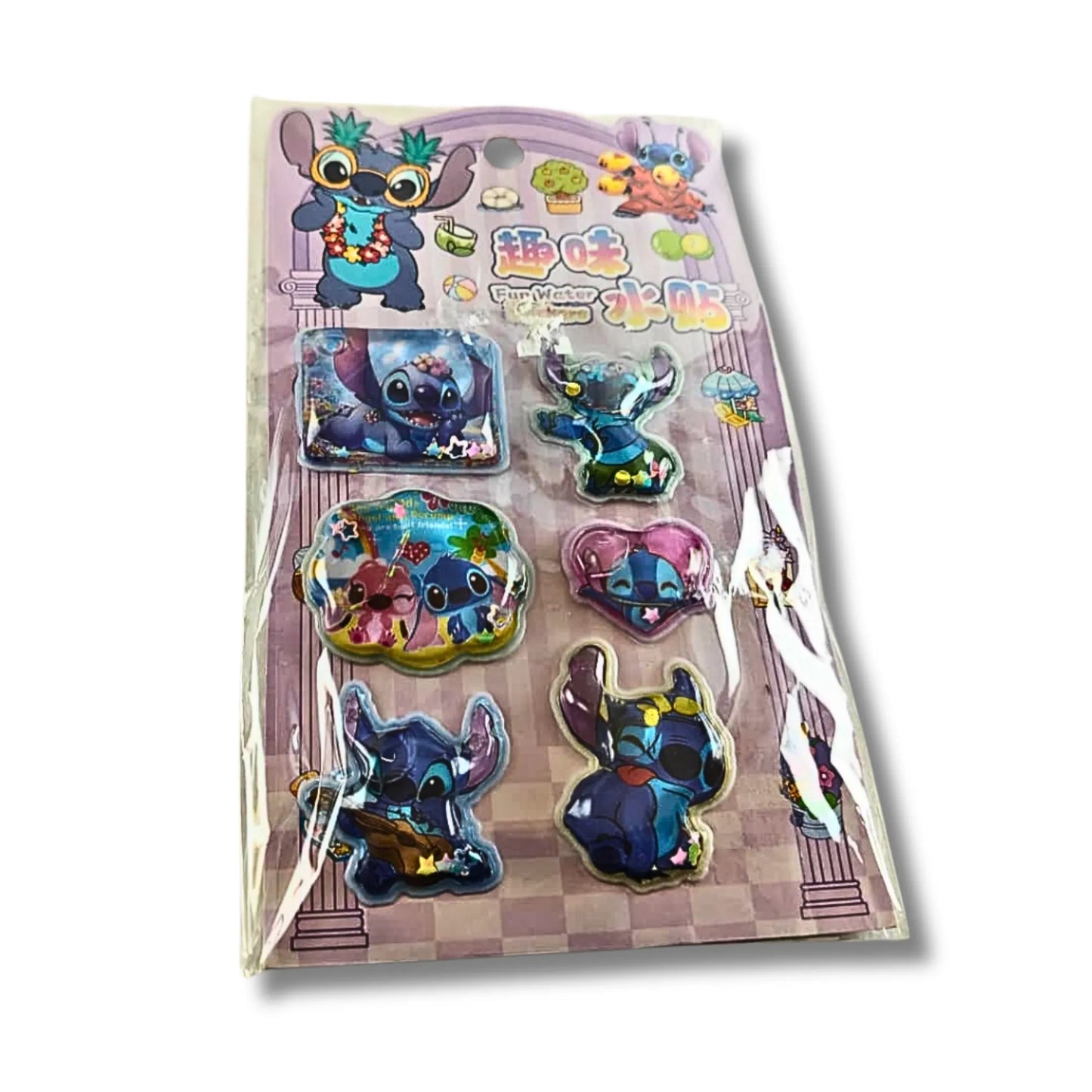 Stitch Puffy Water Stickers Set for Kids | 3D Cartoon Bubble Stickers with Coloring Doodle Kit | Cute DIY Decorative Stickers for Girls & Boys | Assorted Stitch Theme Pack