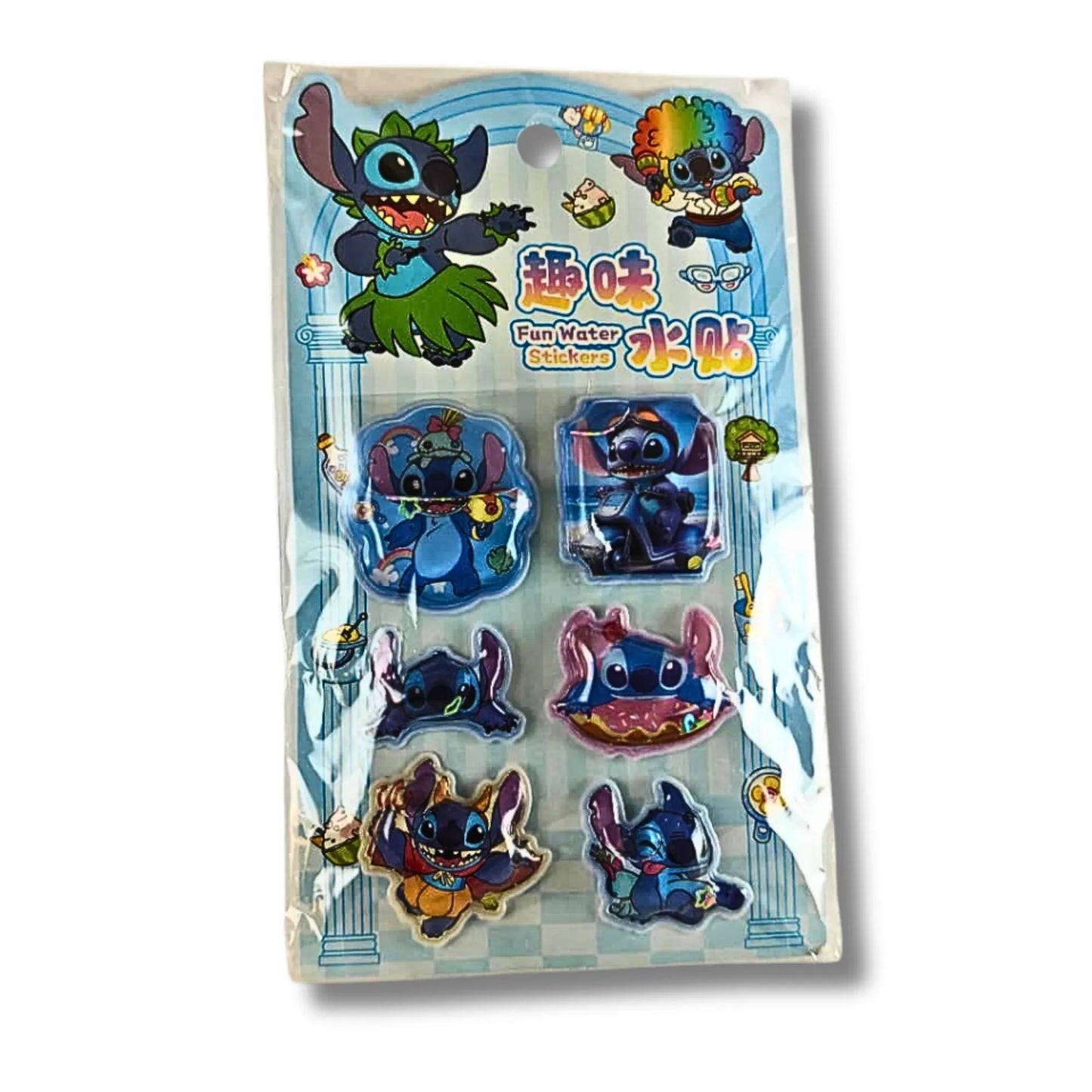 Stitch Puffy Water Stickers Set for Kids | 3D Cartoon Bubble Stickers with Coloring Doodle Kit | Cute DIY Decorative Stickers for Girls & Boys | Assorted Stitch Theme Pack