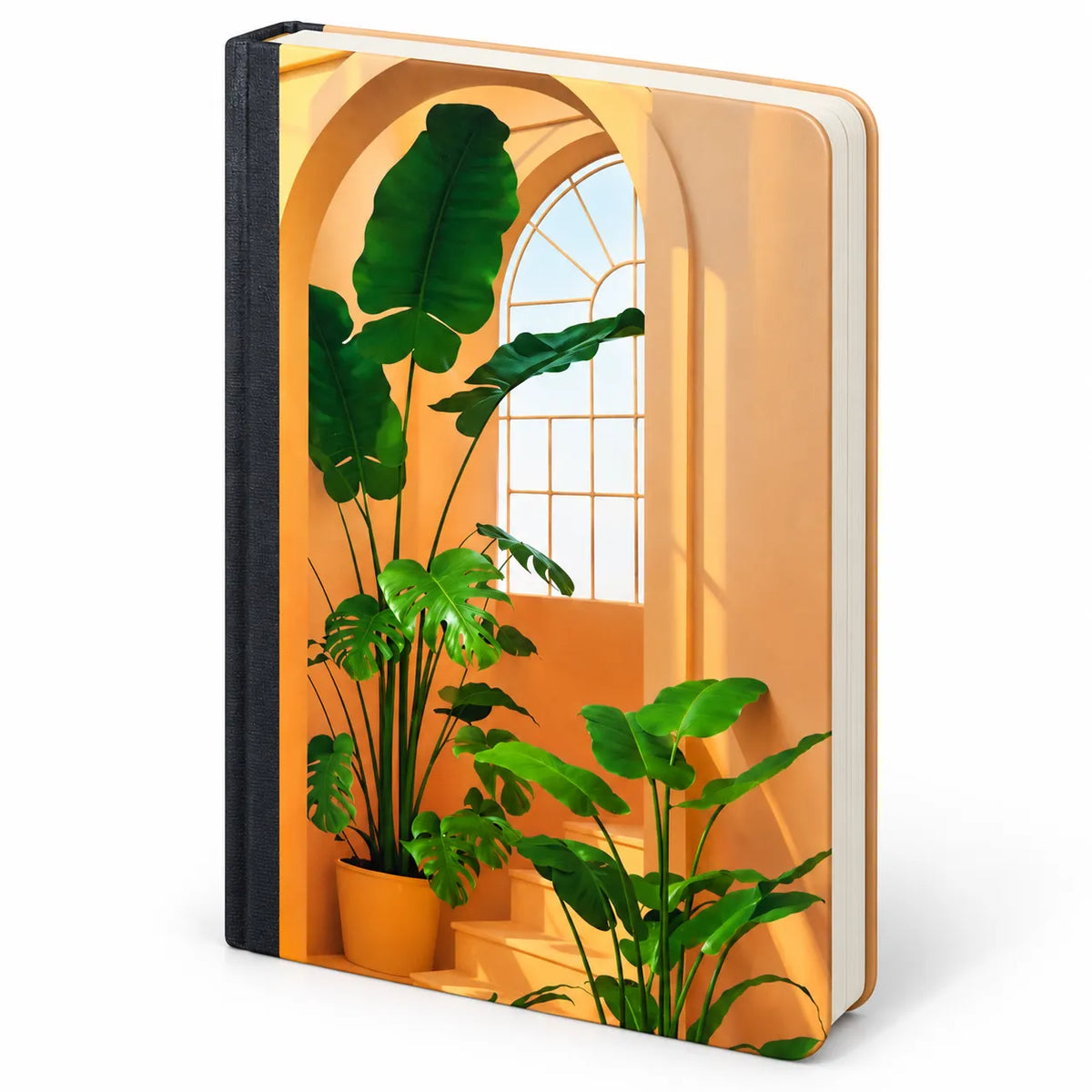 Sunlit Archway & Green Plants Design - Soft Cover Notebook