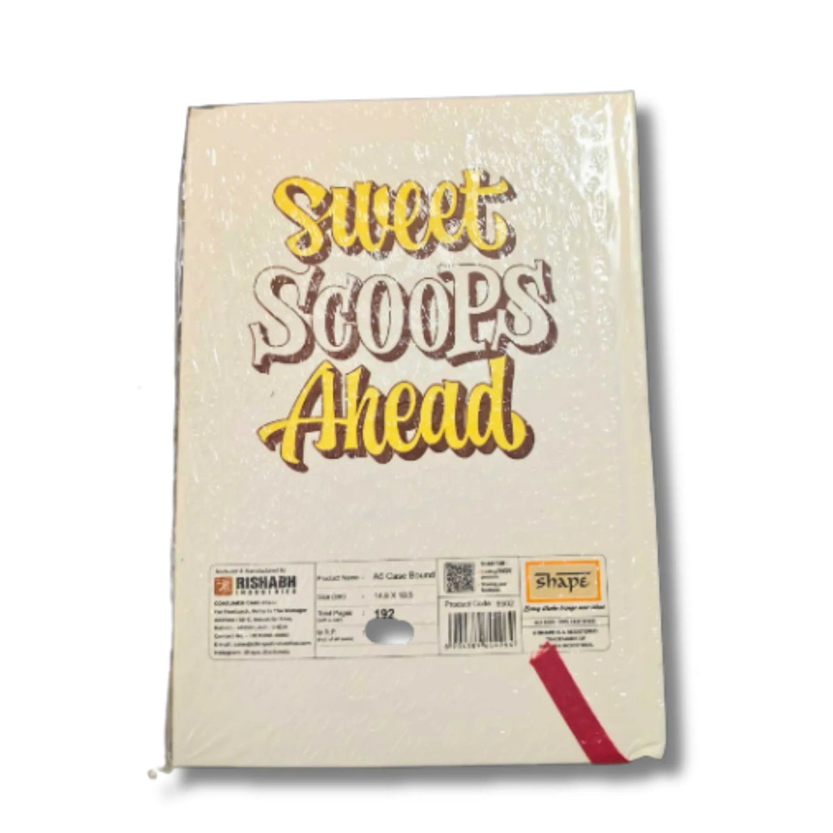 Sweet Scoops Ahead – Dessert Theme Hard Cover Ruled Notebook, 192 Pages, 10.5 × 14.8 cm
