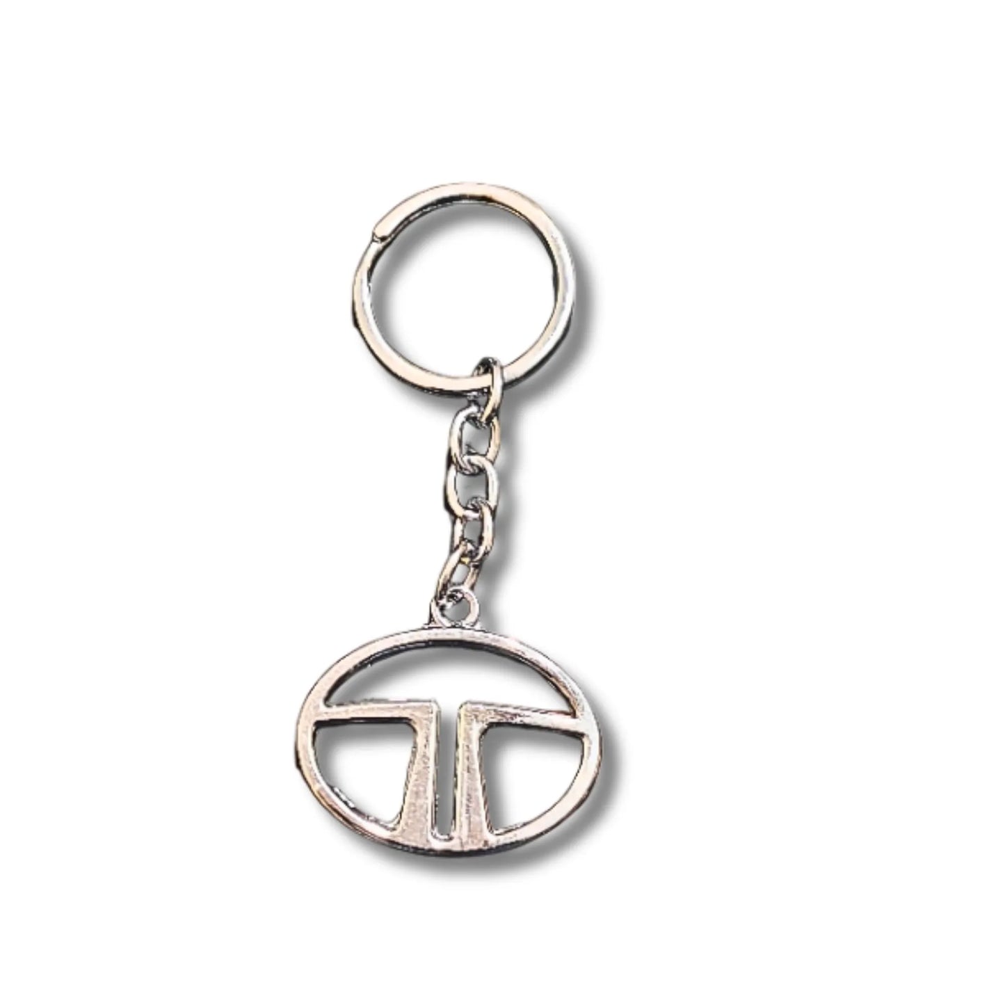 Tata Car Logo Keychain | Silver Metal Car Key Ring