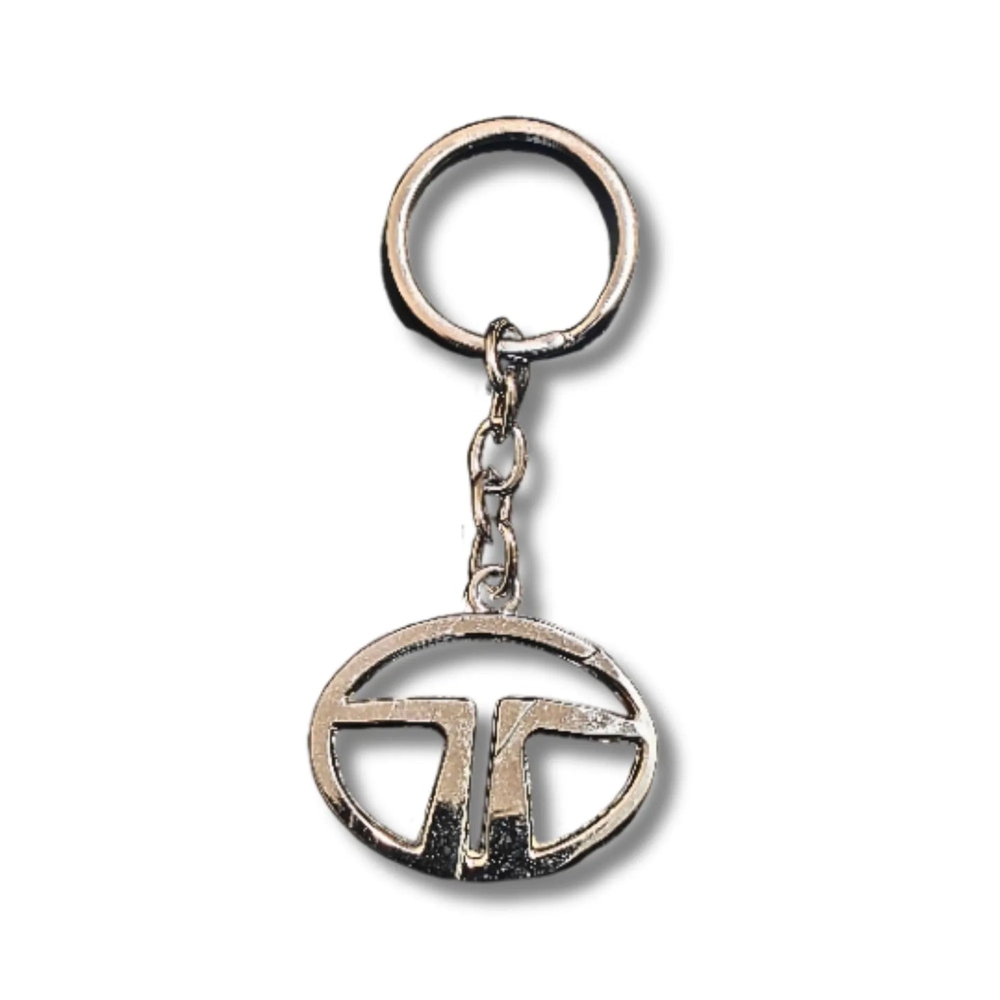 Tata Car Logo Keychain | Silver Metal Car Key Ring