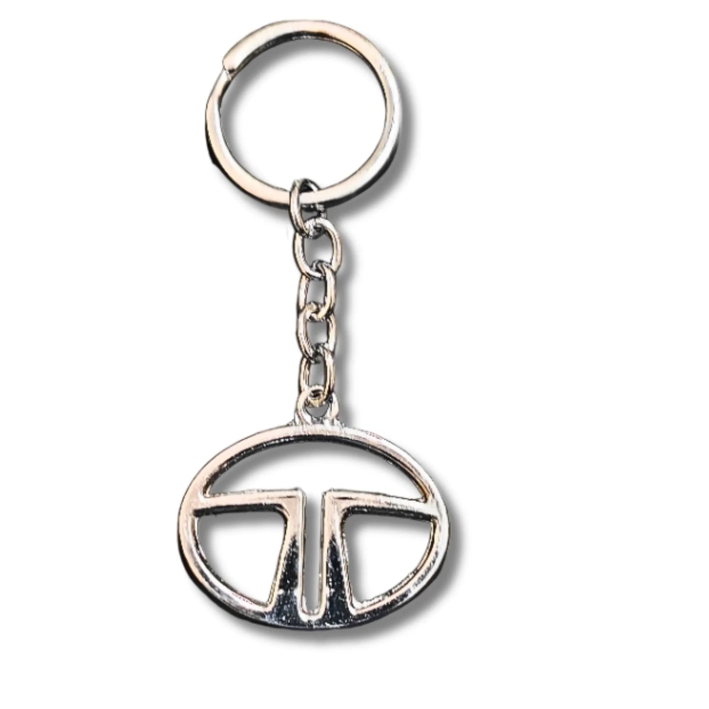 Tata Car Logo Keychain | Silver Metal Car Key Ring