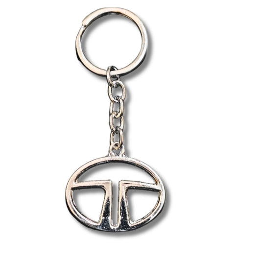 Tata Car Logo Keychain | Silver Metal Car Key Ring