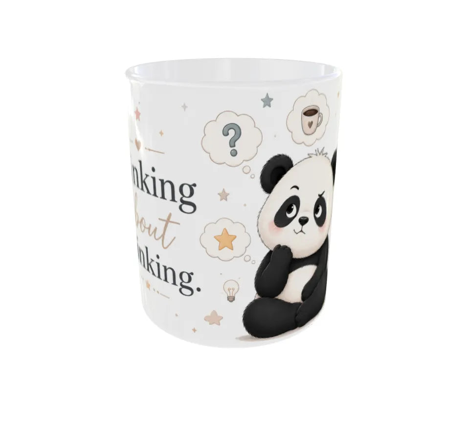 Thinking About Thinking Panda Ceramic Coffee Mug