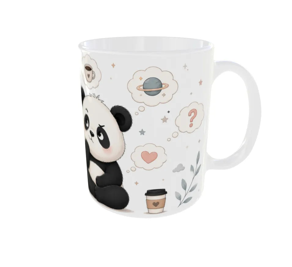 Thinking About Thinking Panda Ceramic Coffee Mug