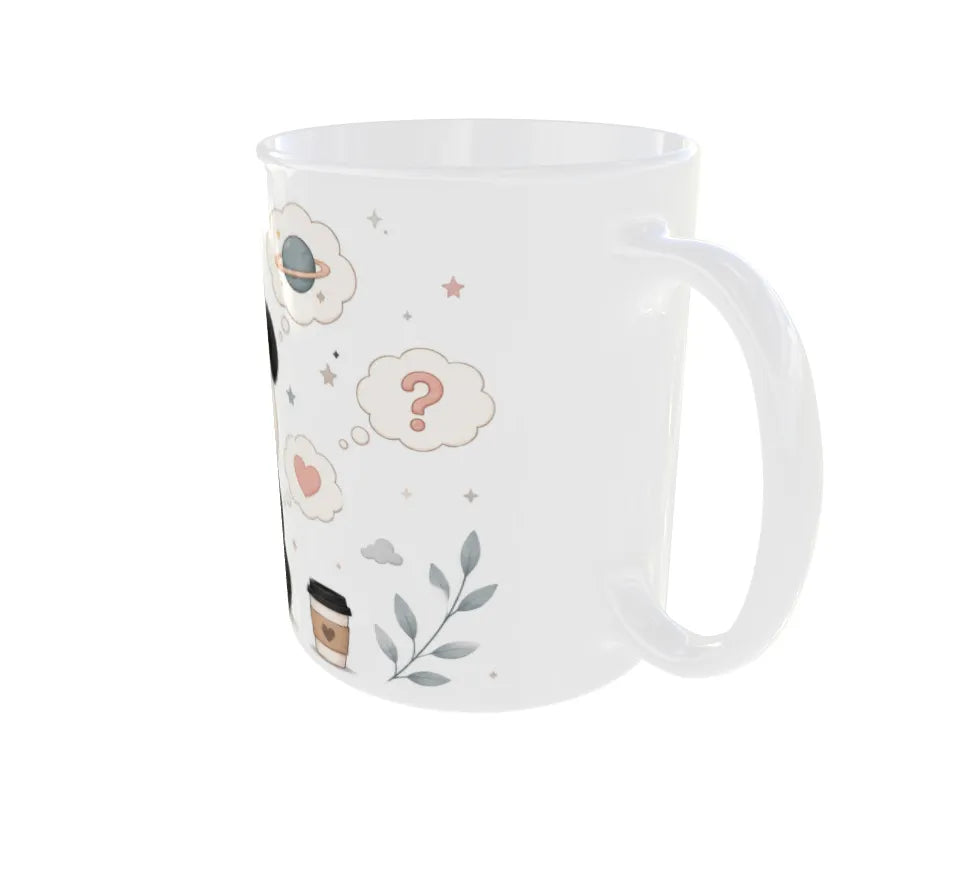 Thinking About Thinking Panda Ceramic Coffee Mug