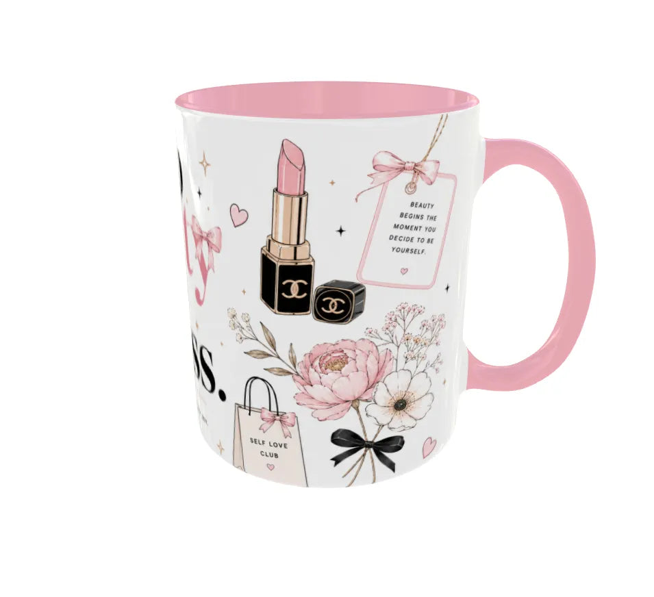 Too Pretty To Stress Pink Ceramic Mug