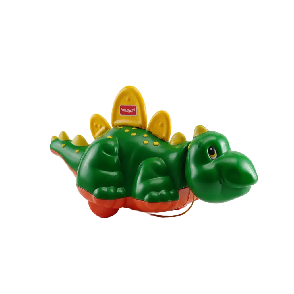 Toy Crocodile  with a pull string on a white background, 