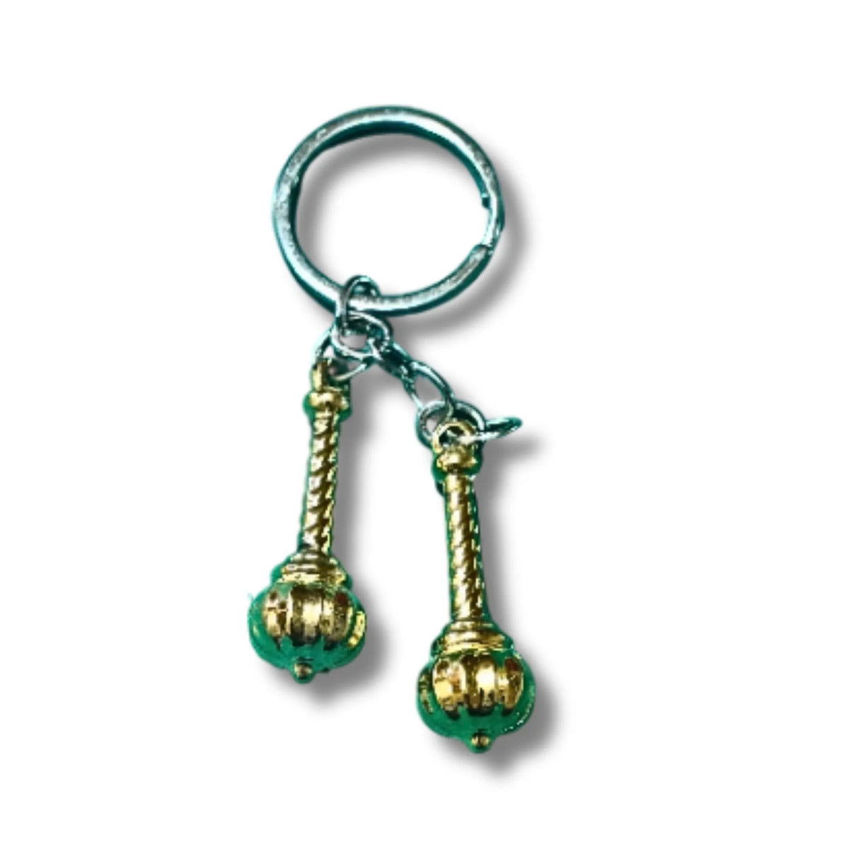 Twin Ornamental Charm Keychain | Traditional Design Metal Keyring