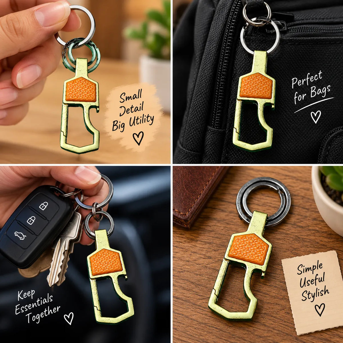 Utility Hook Keychain | Metal Hook Keyring