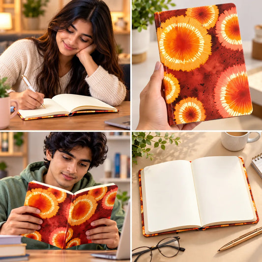 Vibrant Abstract Floral Burst Notebook