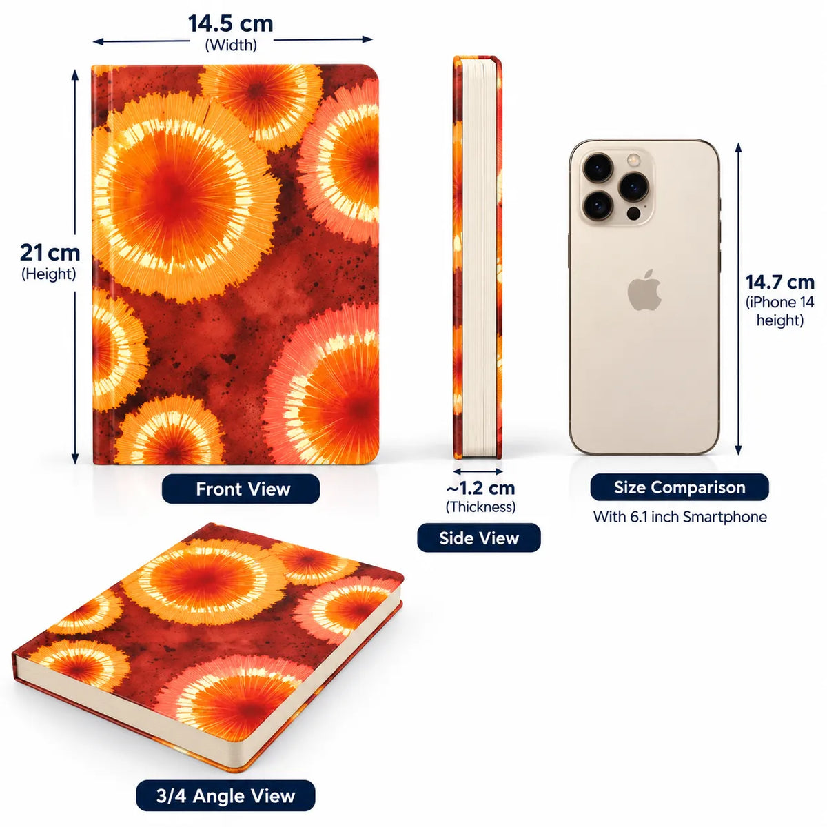 Vibrant Abstract Floral Burst Notebook