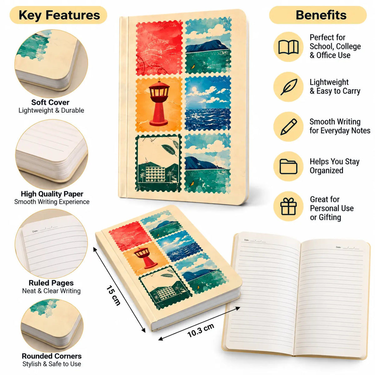 Vintage Coastal Postcard Notebook