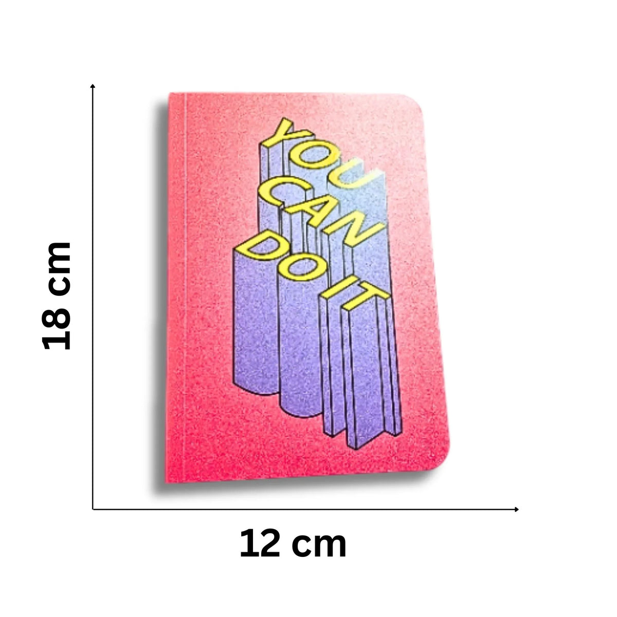 YOU CAN DO IT” Pink 3D Typography Ruled Notebook